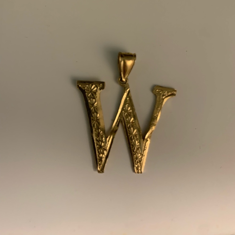 Gold W pendant